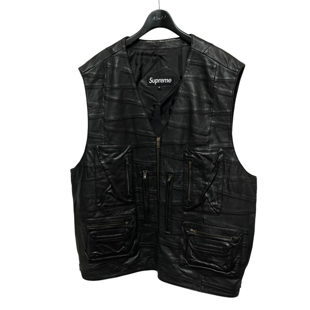 23SSPatchwork Leather Cargo Vestパッチワークレザーカーゴベスト
