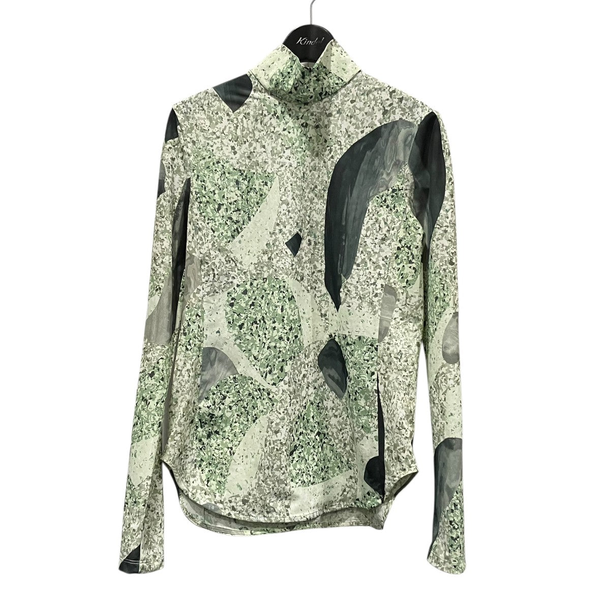 mame kurogouchi Marble Print Jersey High Neck Top総柄カットソーMM25FW-JS076 古着・中古-1枚目のアイテム画像