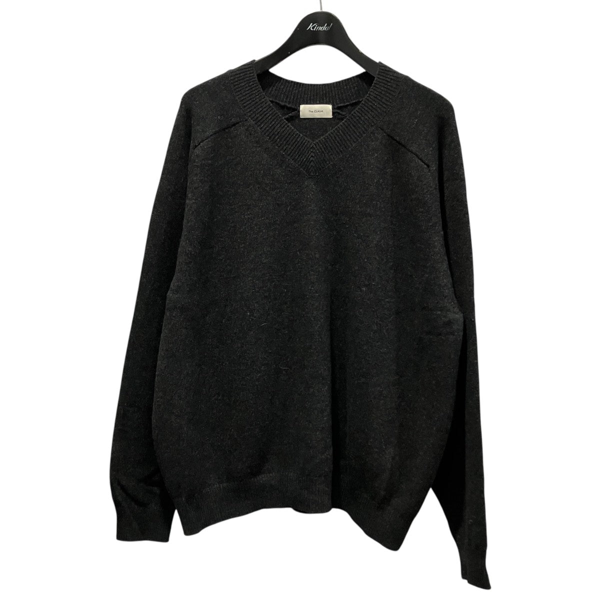 SADDDLE V NECK   MILLED FINE WOOLVネックニットCKKT-127