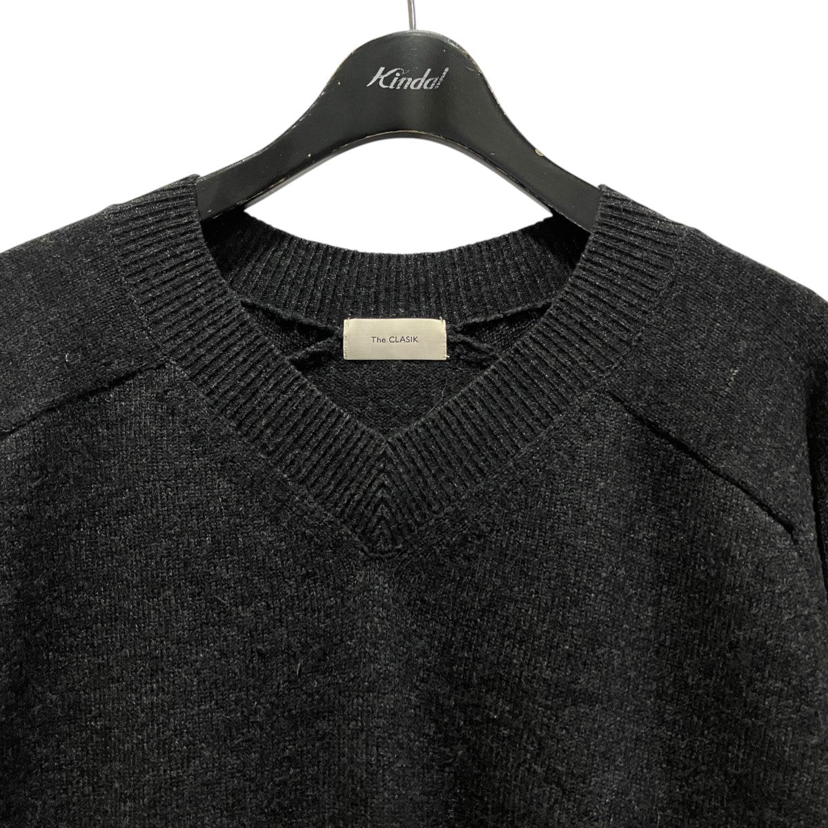 SADDDLE V NECK   MILLED FINE WOOLVネックニットCKKT-127