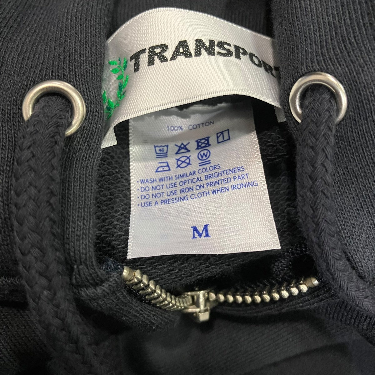 TRANSPORT ロゴ刺しゅうジップパーカー 古着・中古-5枚目のアイテム画像