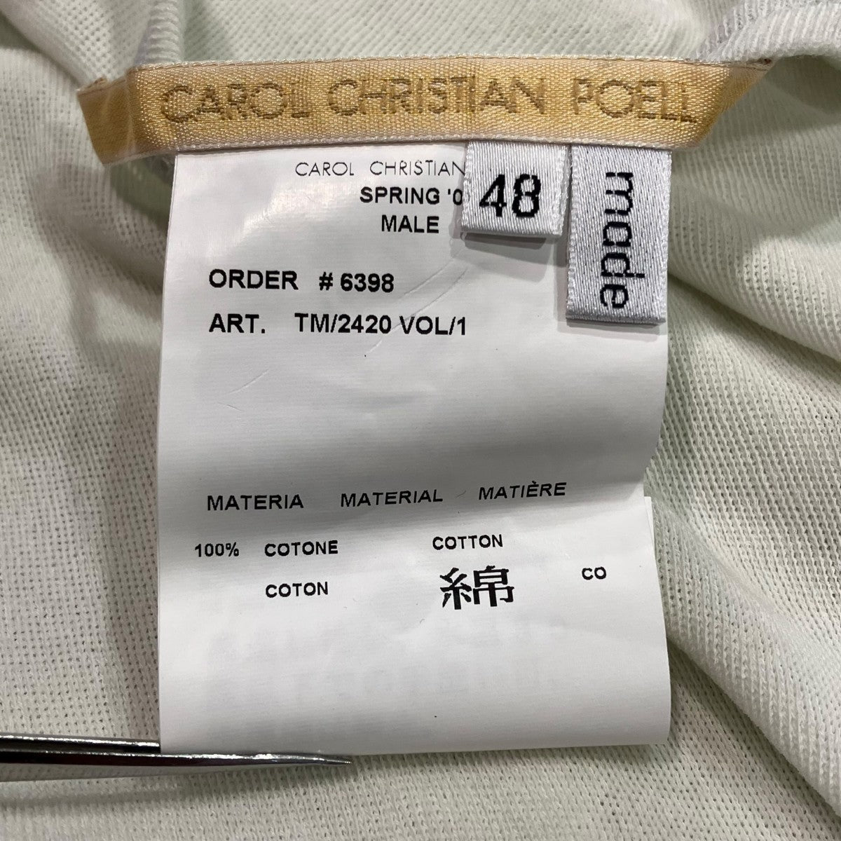 Carol Christian Poell 半袖Tシャツ 古着・中古-4枚目のアイテム画像