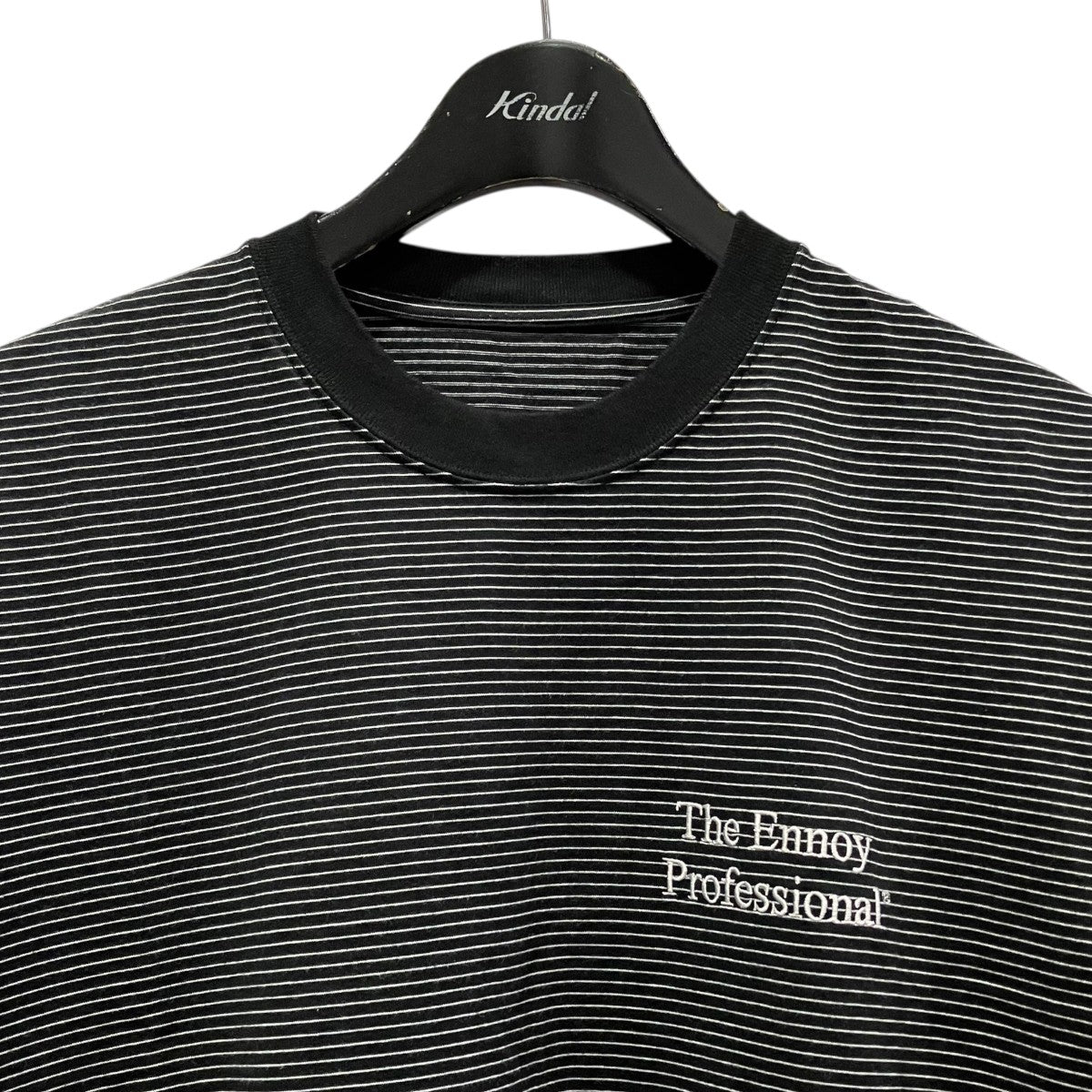 ENNOY(エンノイ) ロゴ刺繍ボーダーTシャツSS23BRENCT05AM