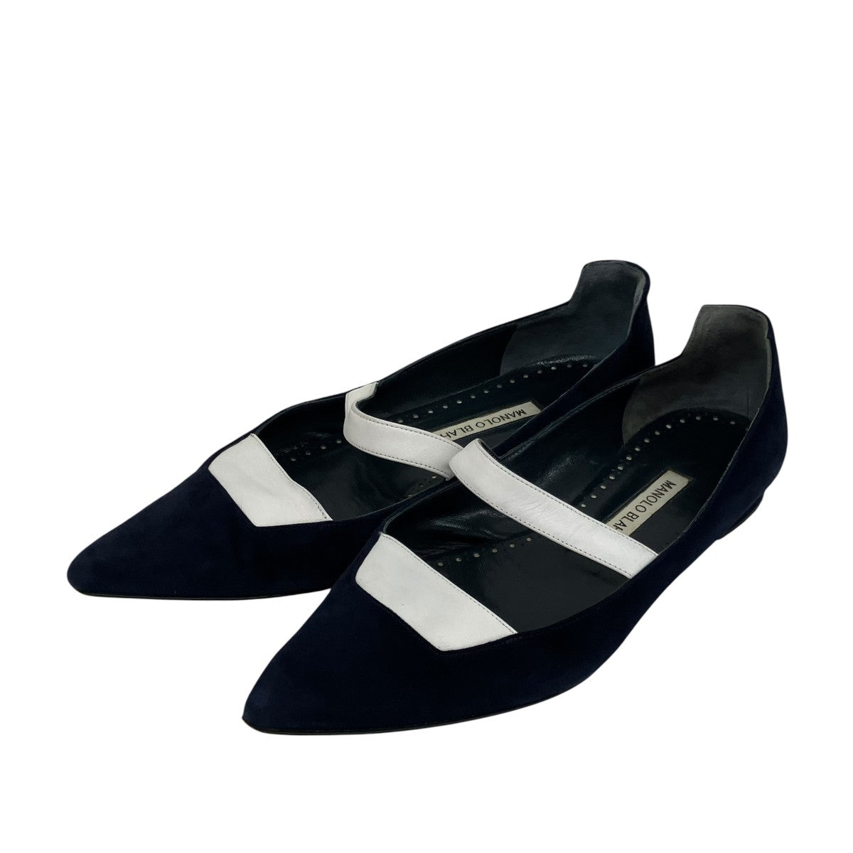 Manolo Blahnik ポインテッドトゥフラットシューズ 古着・中古-1枚目のアイテム画像