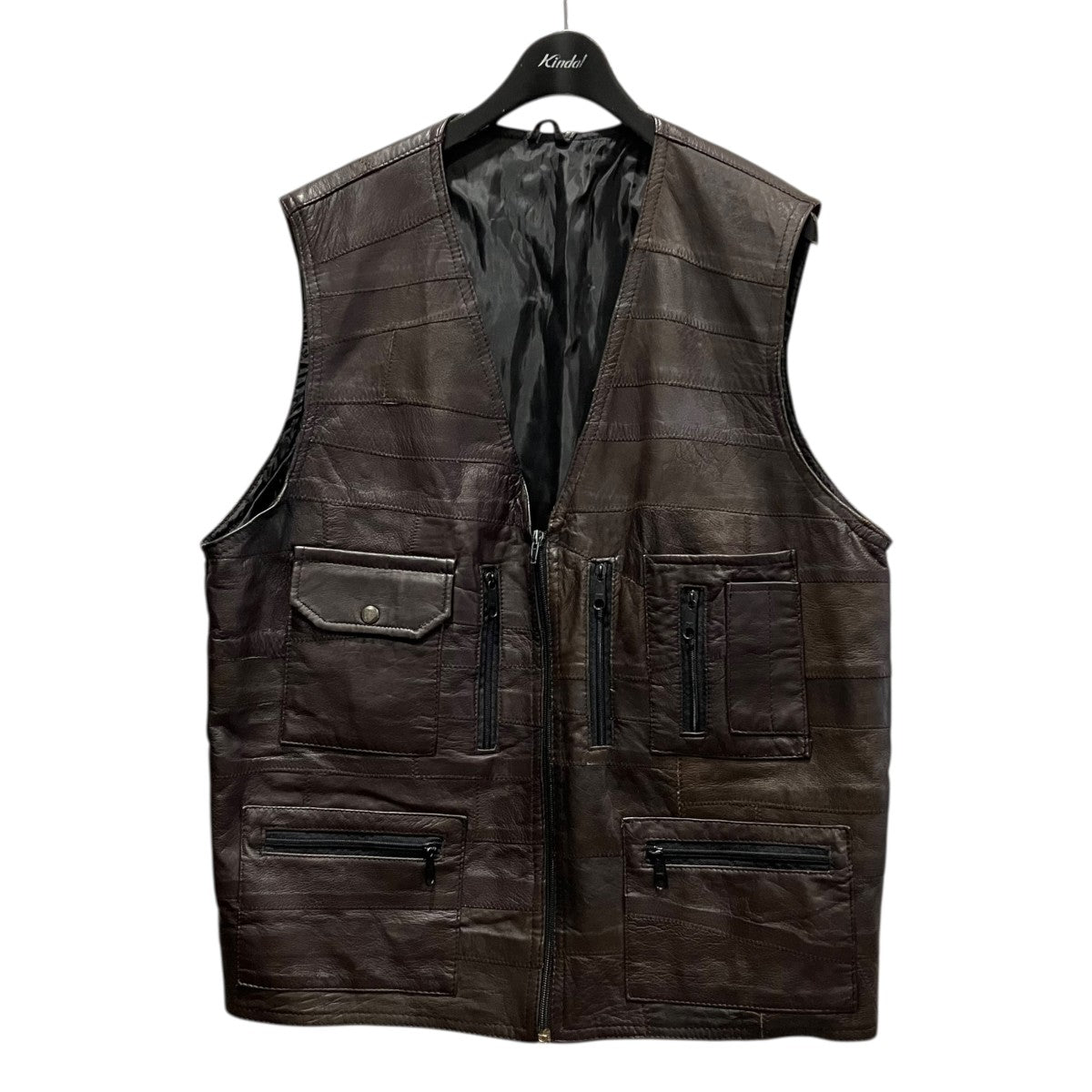 パッチワークレザーベスト