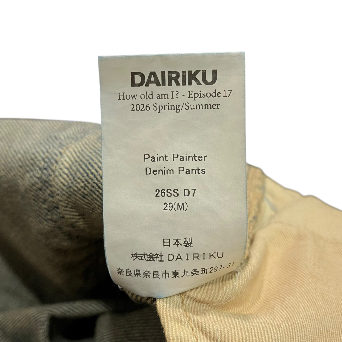 Paint Painter Denim Pantsペイントペインターデニムパンツ26SS D7