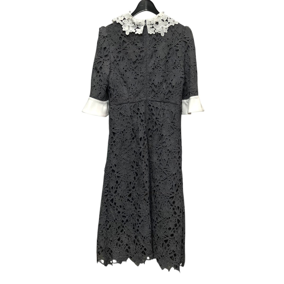 LEJA(レジャ) 花柄レースカラースパンコールAラインワンピースドレス