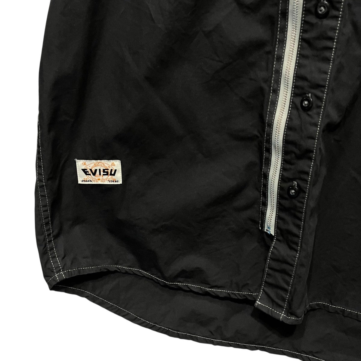 EVISU 対照的なステッチとマルチプリントのリラックスフィットシャツ切替シャツ2ESHTM4SL8017RXCT 古着・中古-4枚目のアイテム画像