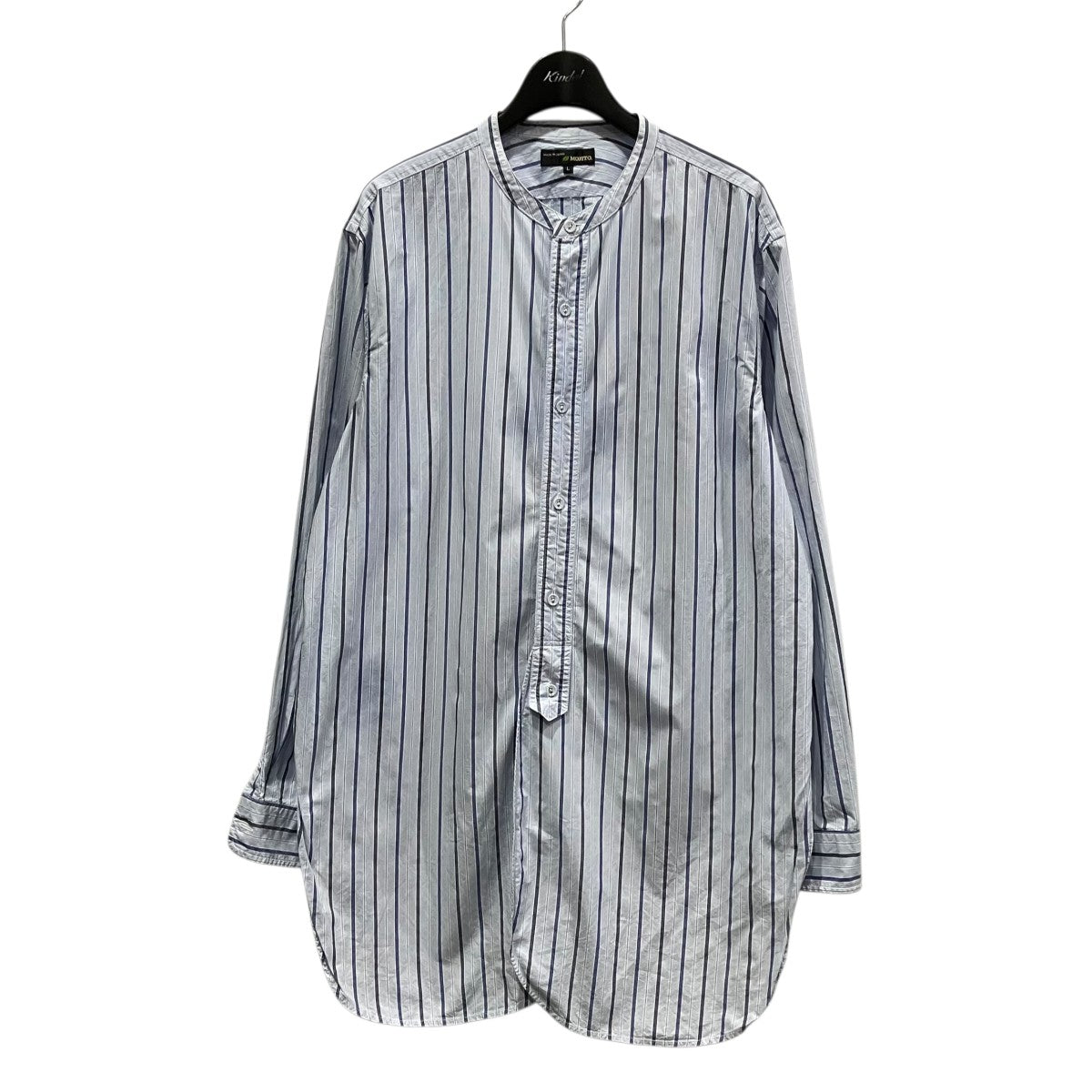 MOJITO ストライプノーカラーシャツ2061-1101 古着・中古-1枚目のアイテム画像