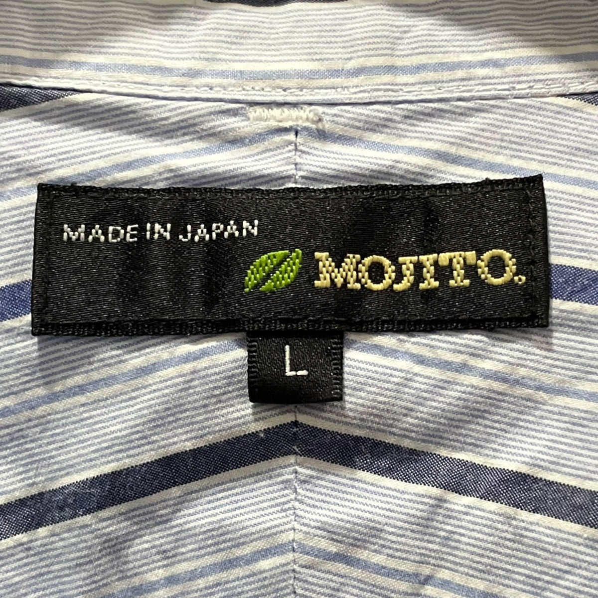 MOJITO ストライプノーカラーシャツ2061-1101 古着・中古-4枚目のアイテム画像