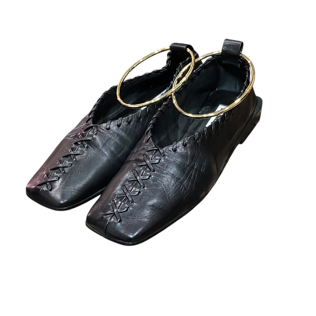 JIL SANDER Ring バレリーナアンクルレザーパンプス 古着・中古-1枚目のアイテム画像