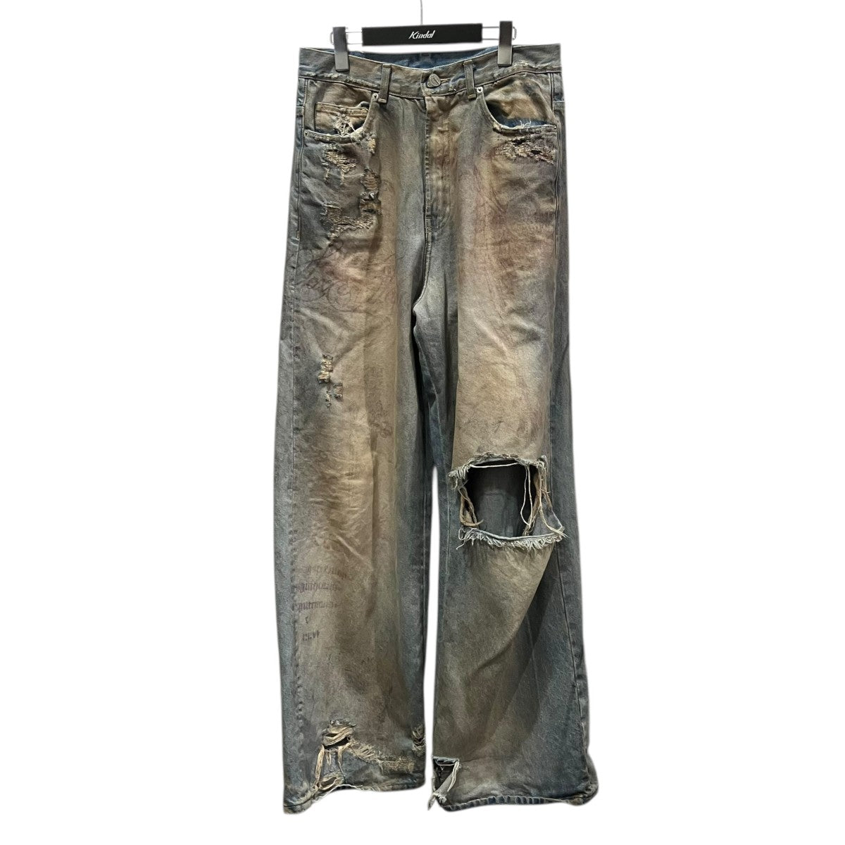 lildenimjean ダメージ加工ワイドプリントデニムパンツ004LDJ24130-K2 古着・中古-1枚目のアイテム画像