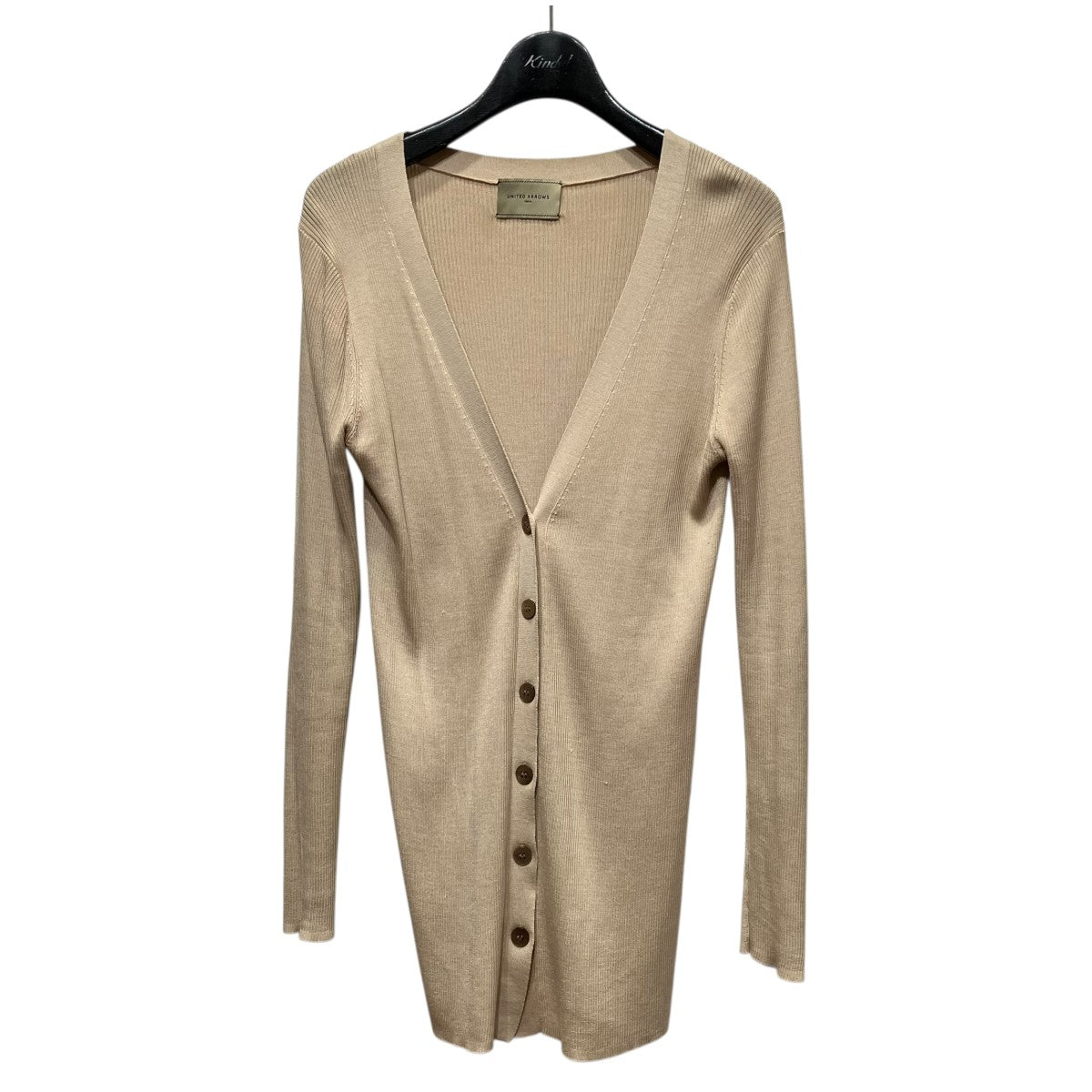 UNITED ARROWS シルクリブVネックカーディガン1528-136-0035 古着・中古-1枚目のアイテム画像