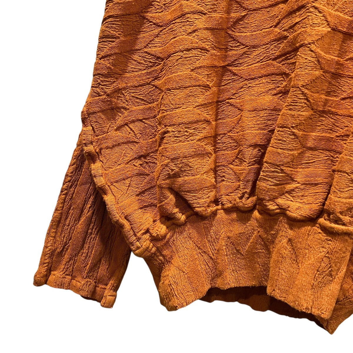 ♪♪ISSEY MIYAKE イッセイミヤケ シワ加工 ノースリーブカットソー SIZE L IM82-JJ502 オレンジ ISSEY MIYAKE イッセイミヤケ シワ加工 ノースリーブカットソー SIZE L
