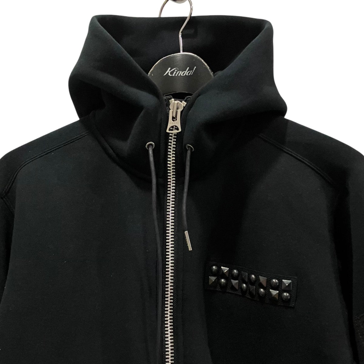 sacai Studded Sponge Sweat Hoodieジップパーカー25-01132S 古着・中古-3枚目のアイテム画像
