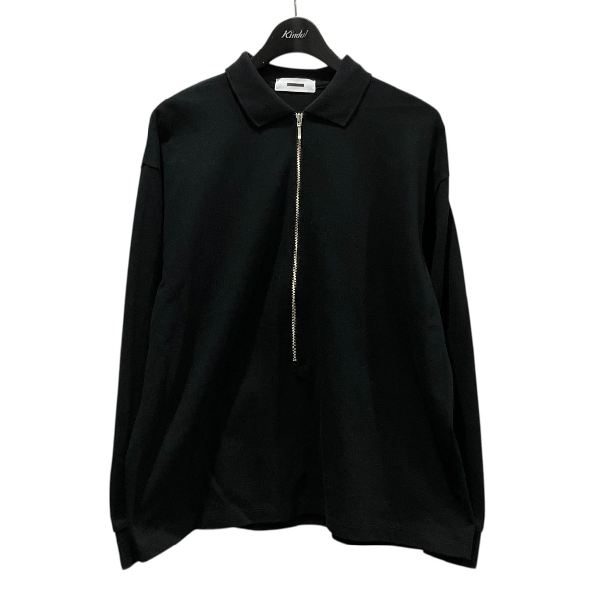 zip long sleeve poloハーフジップニットポロシャツ