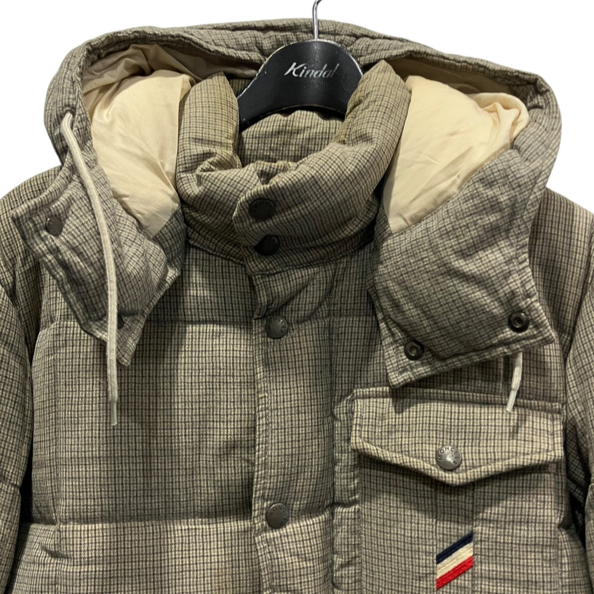 MONCLER チェックダウンジャケット 古着・中古-3枚目のアイテム画像