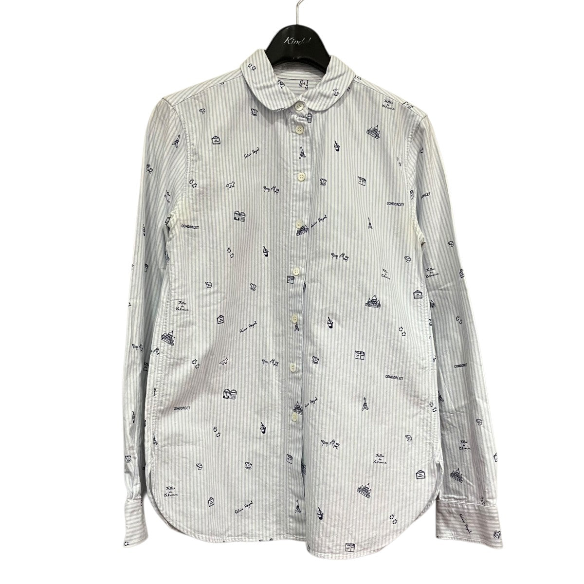 MAISON KITSUNE プリントストライプシャツKWH-0610-A 古着・中古-1枚目のアイテム画像
