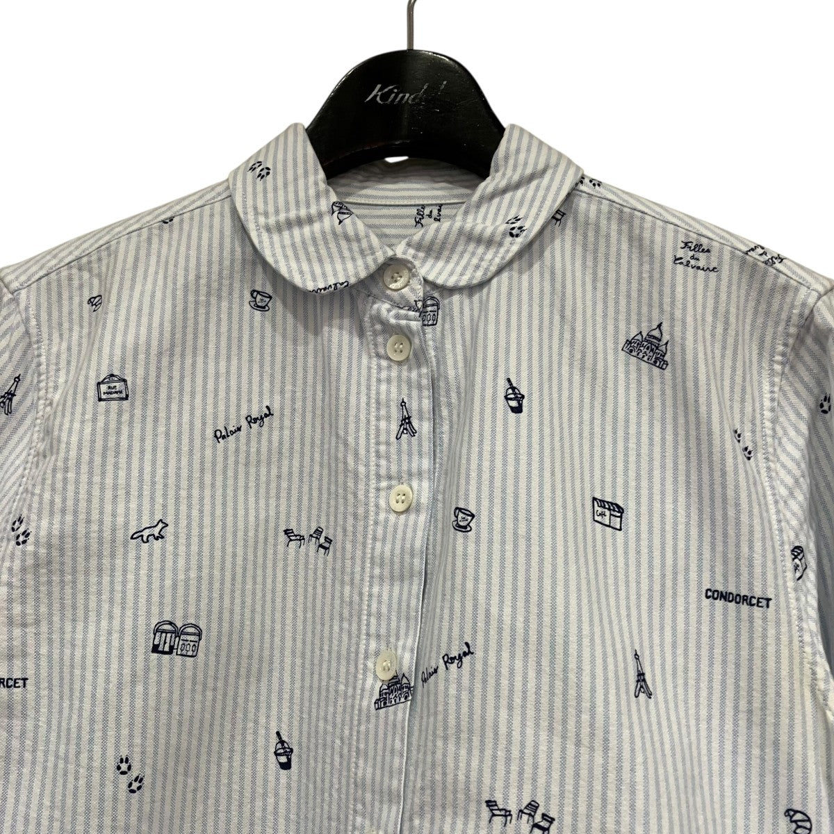 MAISON KITSUNE プリントストライプシャツKWH-0610-A 古着・中古-3枚目のアイテム画像