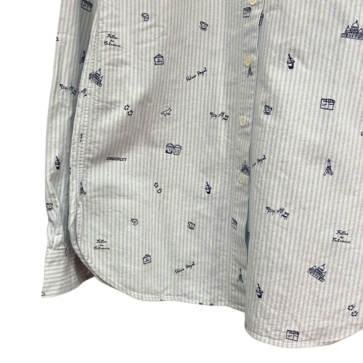 MAISON KITSUNE プリントストライプシャツKWH-0610-A 古着・中古-4枚目のアイテム画像