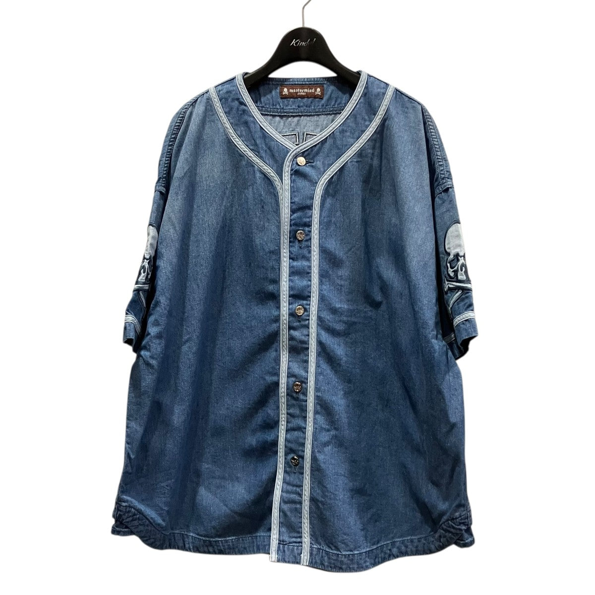Mastermind JAPAN MJ BASEBALL DENIM SHIRTベースボールデニムシャツMJ26EE1-SH018-003 古着・中古-1枚目のアイテム画像