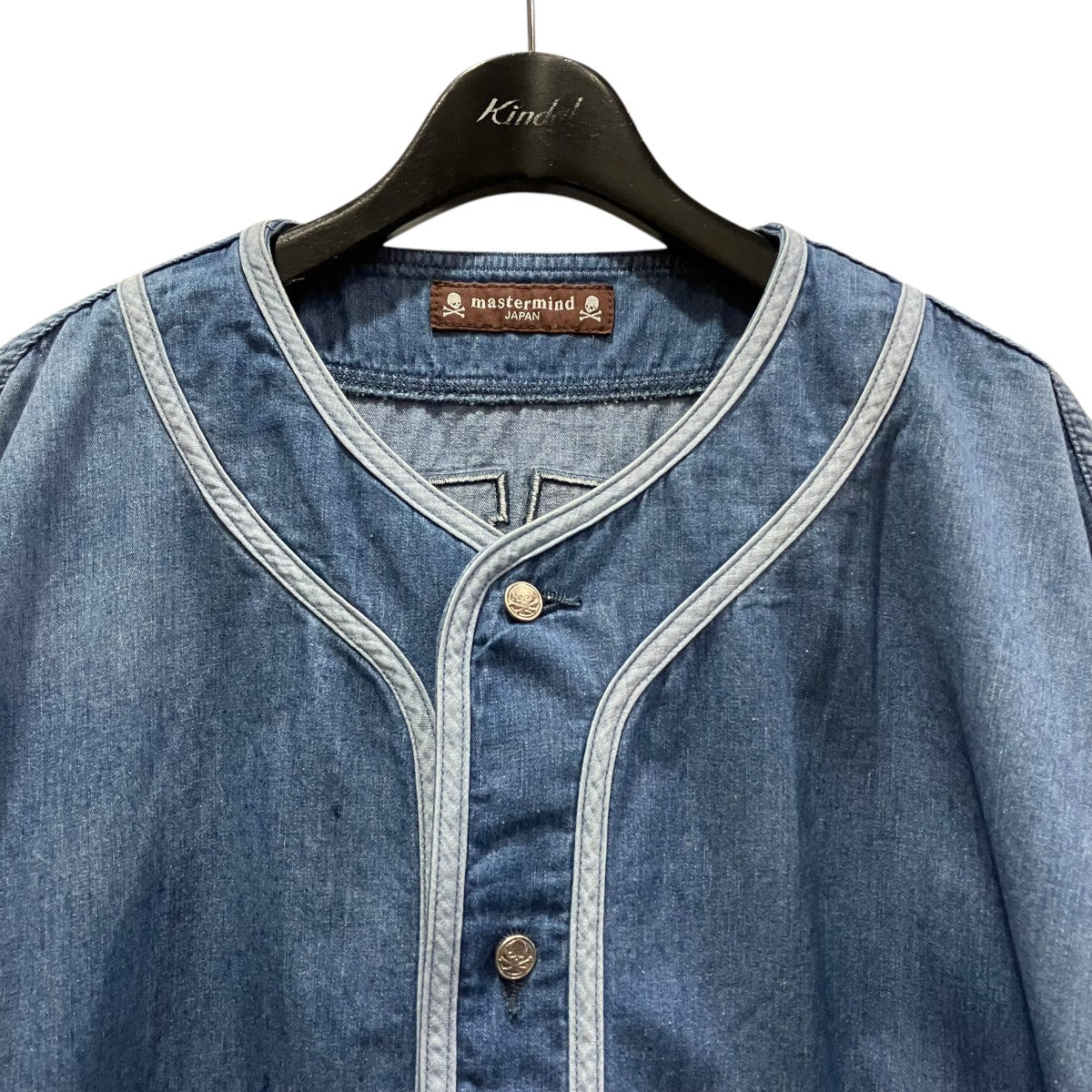 Mastermind JAPAN MJ BASEBALL DENIM SHIRTベースボールデニムシャツMJ26EE1-SH018-003 古着・中古-3枚目のアイテム画像