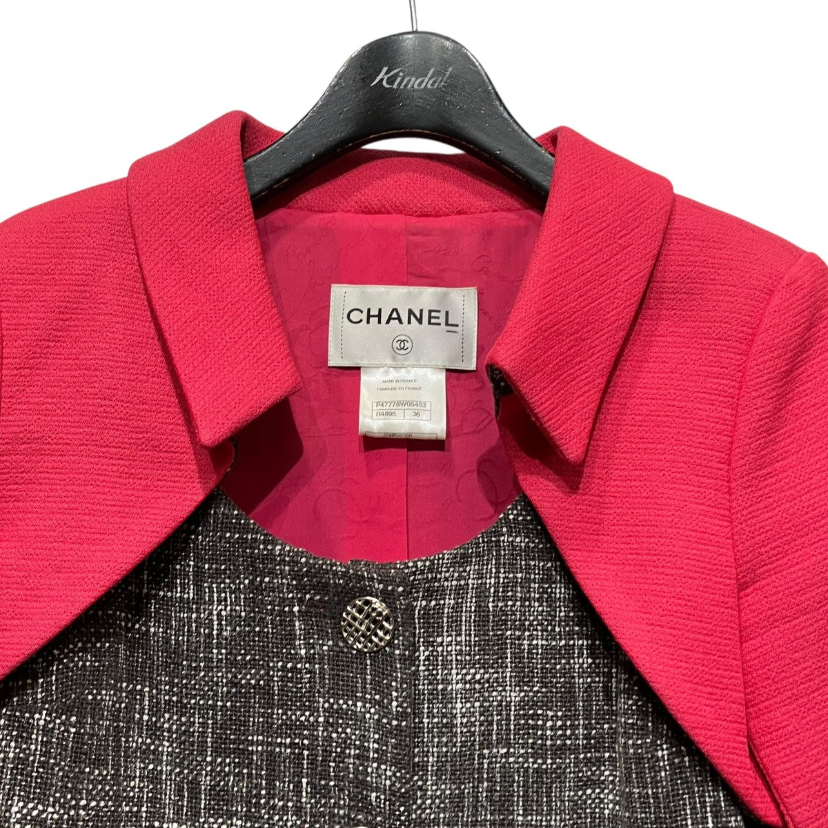 CHANEL コットンツイードレイヤードジャケットP47778W05453 古着・中古-3枚目のアイテム画像