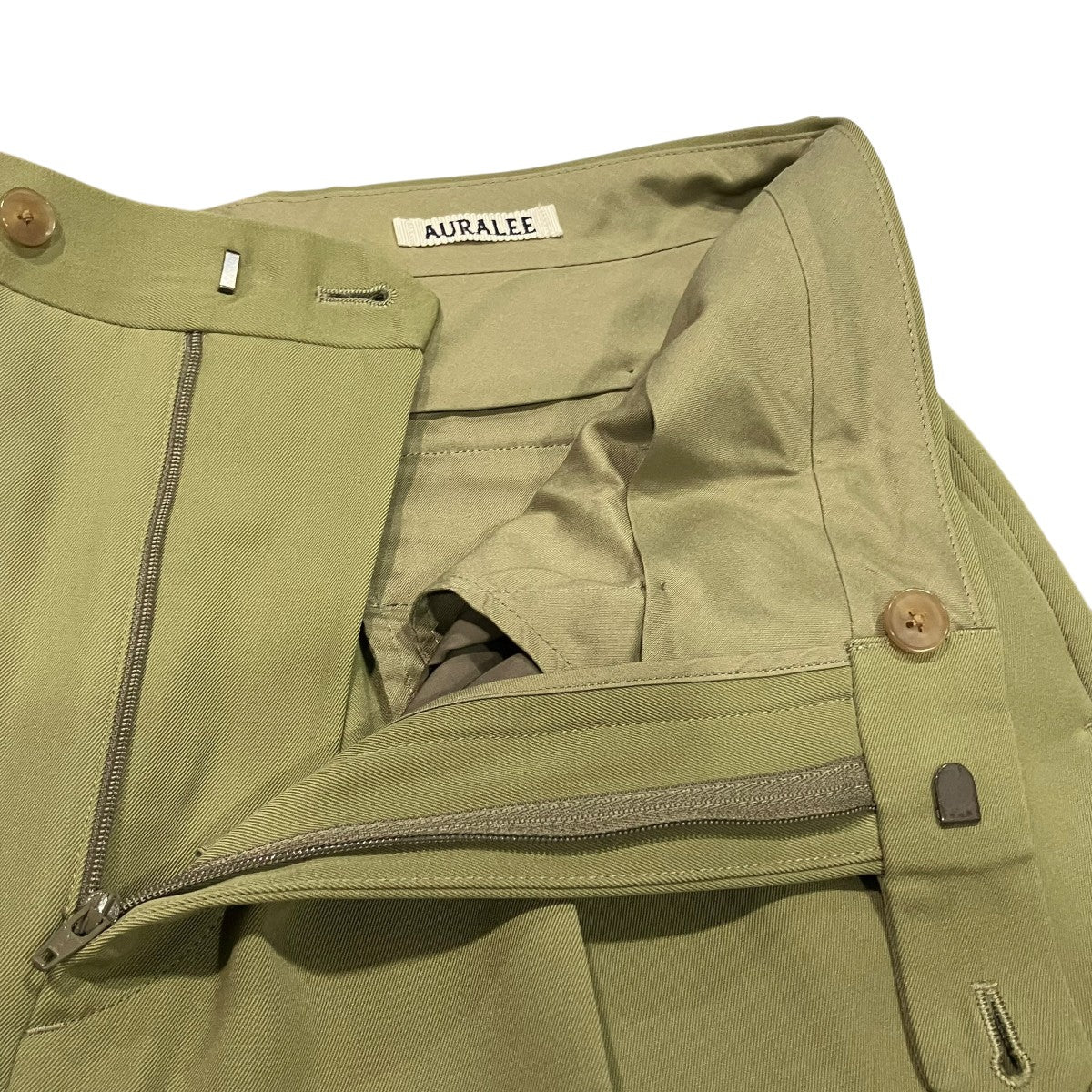 AURALEE LIGHT WOOL MAX GABARDINE TWO-TUCK SLACKS2タックスラックスA24SP03MG 古着・中古-3枚目のアイテム画像