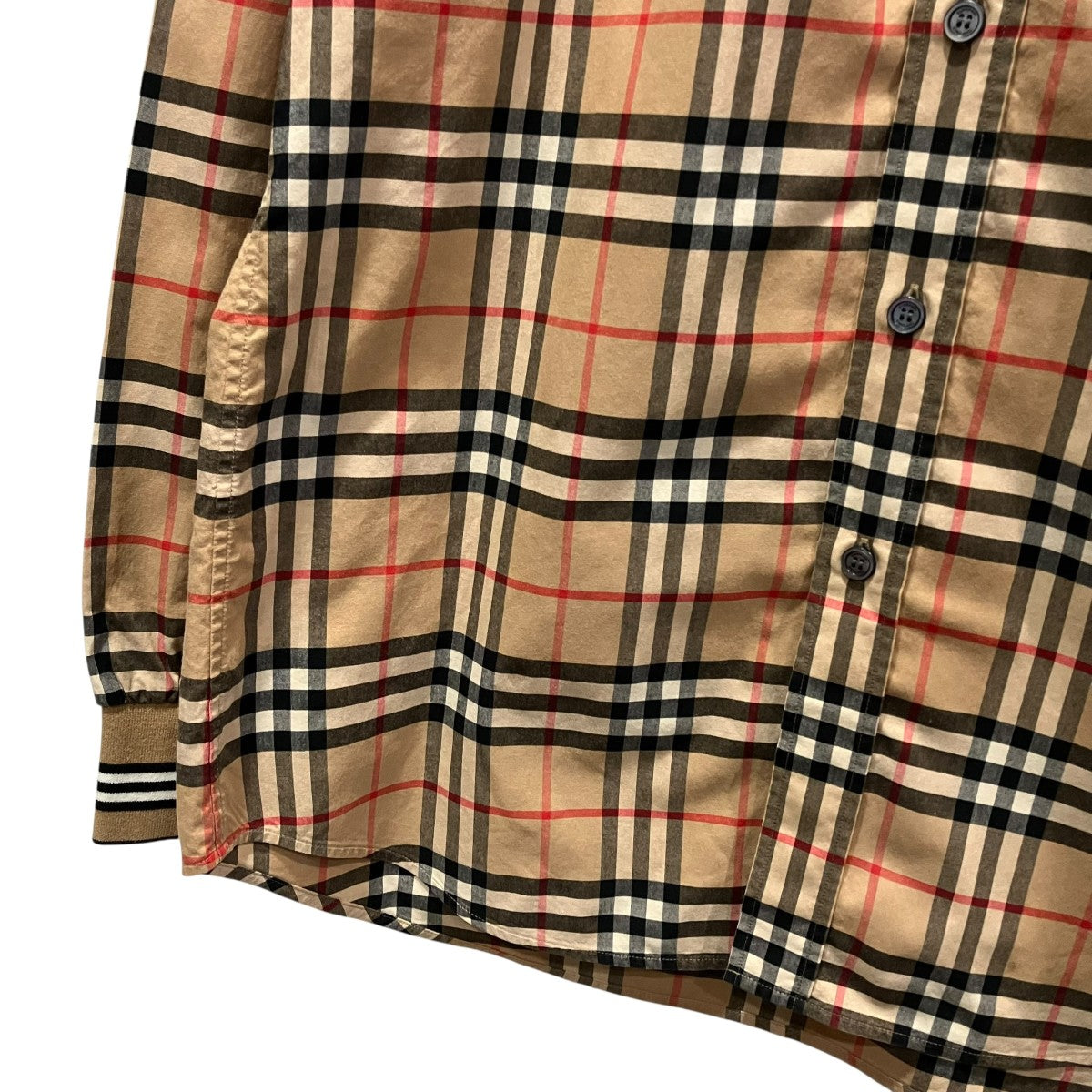 BURBERRY リブニットチェックシャツ8017302 古着・中古-4枚目のアイテム画像