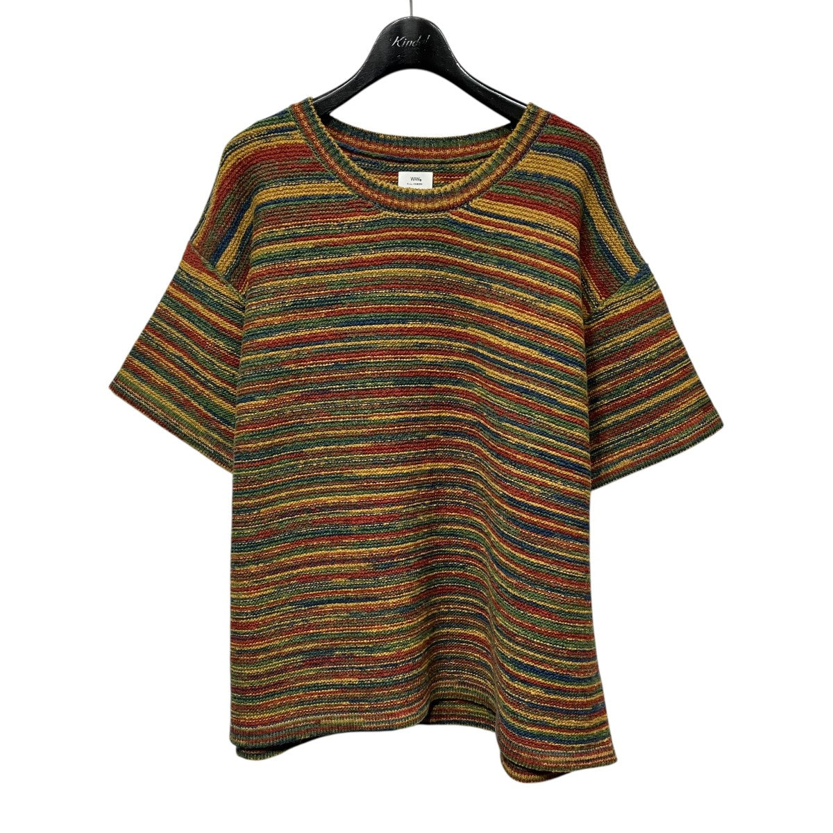 WMV(VISVIM) 26SS紙袋 JUMBO KNIT TEE S S W半袖ボーダーニット0326105012003 古着・中古-1枚目のアイテム画像