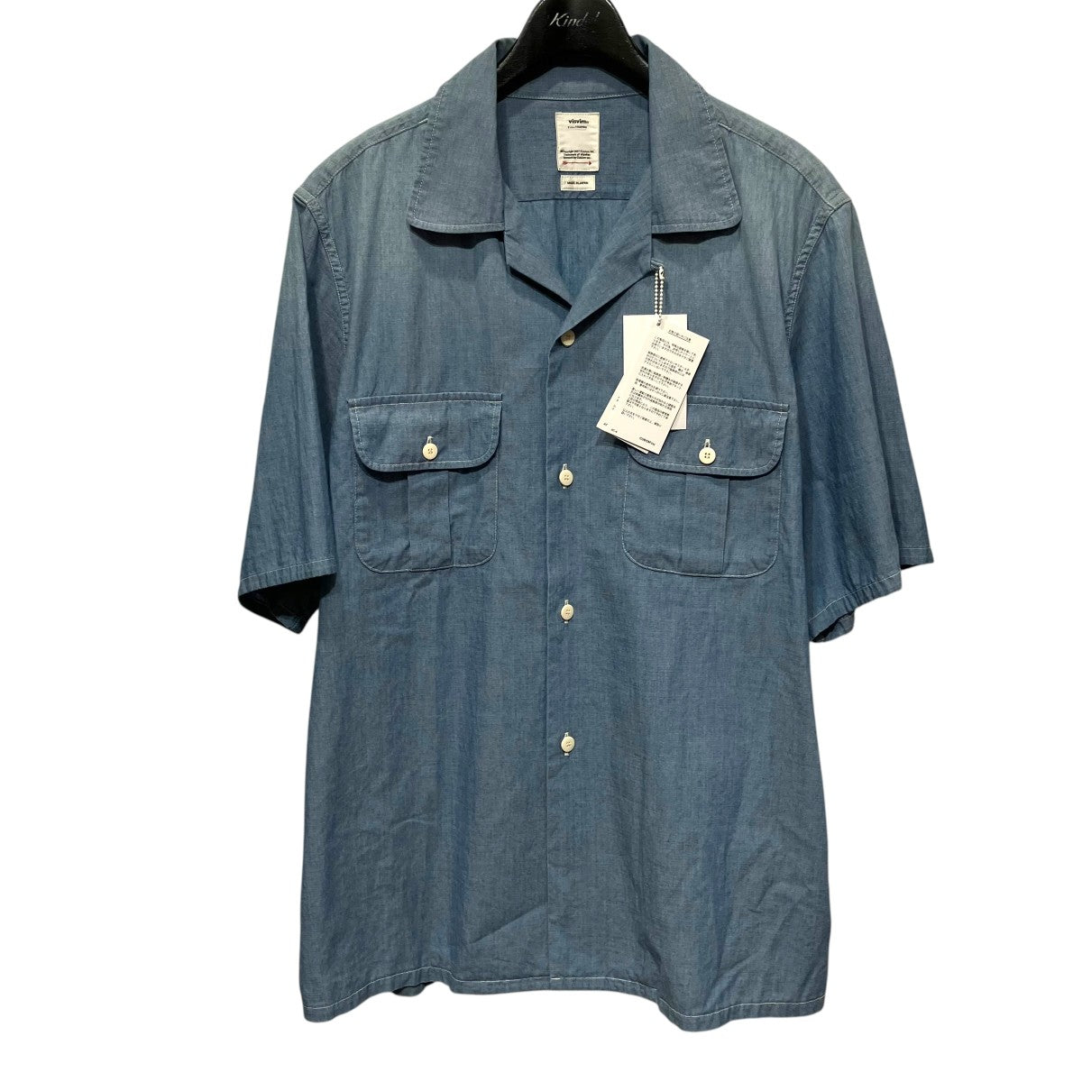 VISVIM 23AWKEESEY SHIRT S S CHAMBRAYバックロゴ半袖シャツ0123405011001 古着・中古-2枚目のアイテム画像