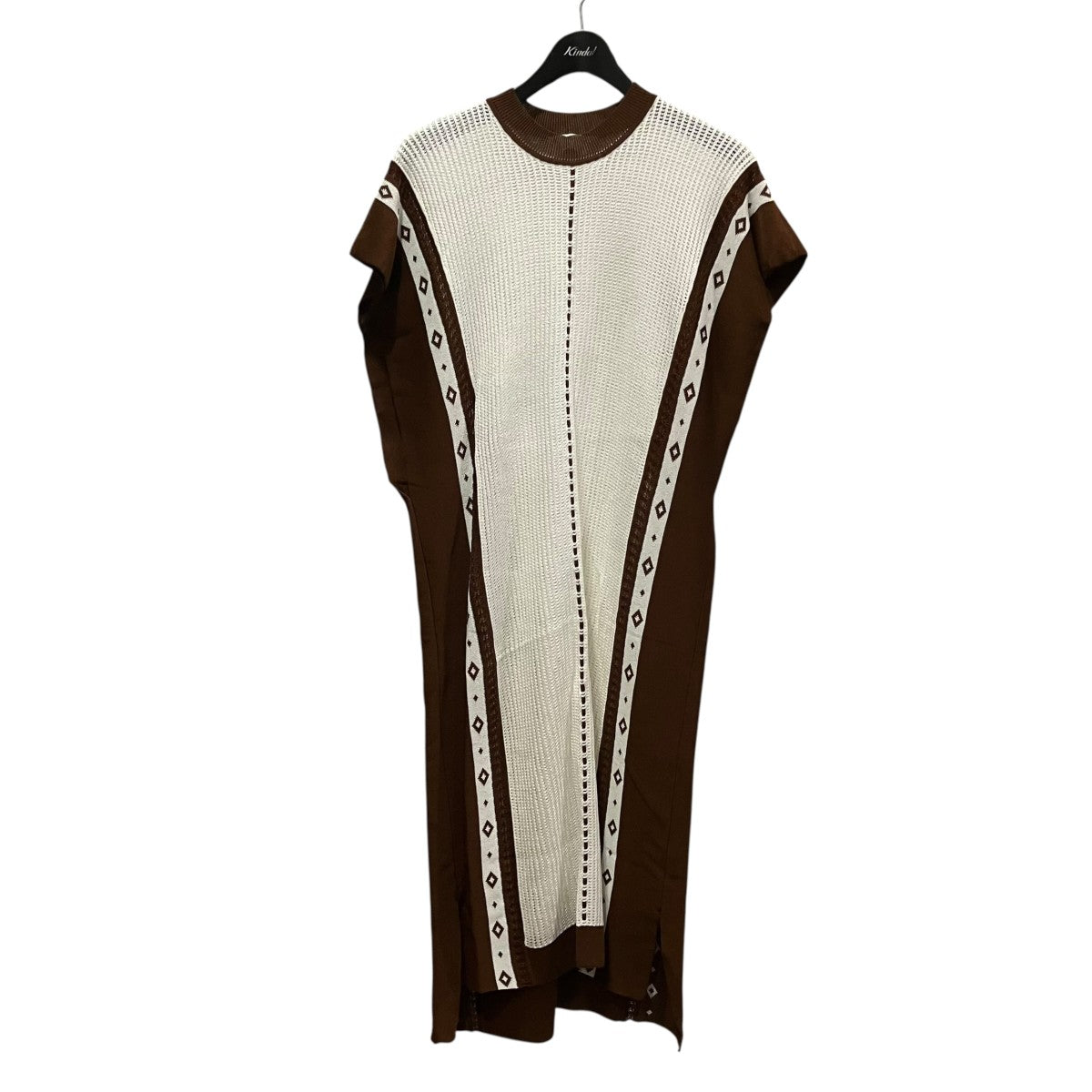 mame kurogouchi Sleeveless Knitted Dress with Diamond PatternノースリーブワンピースMM21PF-KN725 古着・中古-1枚目のアイテム画像
