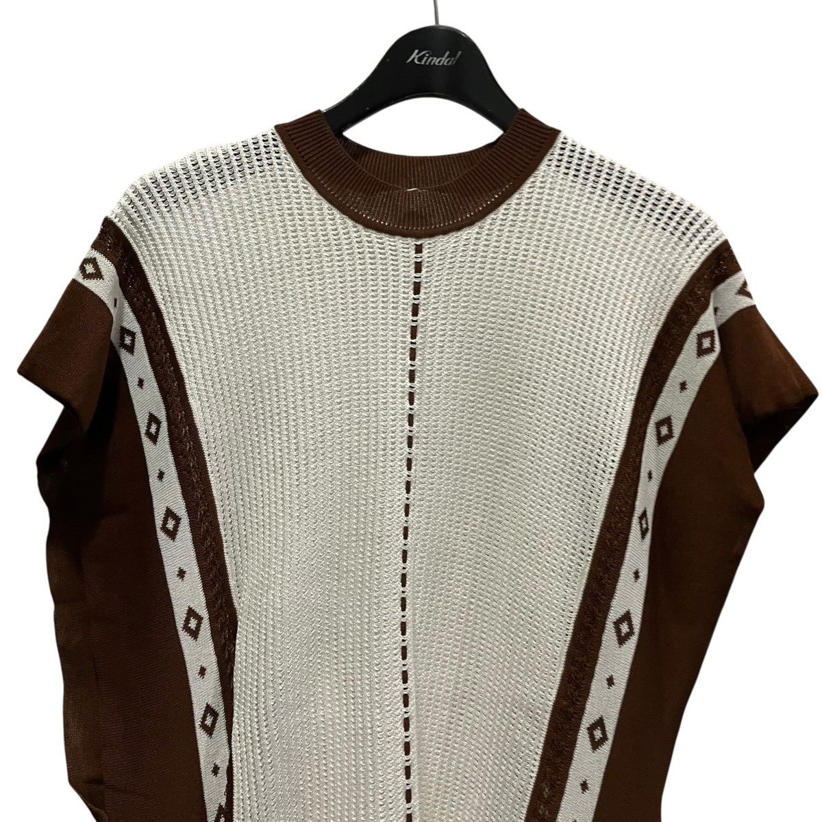 mame kurogouchi Sleeveless Knitted Dress with Diamond PatternノースリーブワンピースMM21PF-KN725 古着・中古-3枚目のアイテム画像