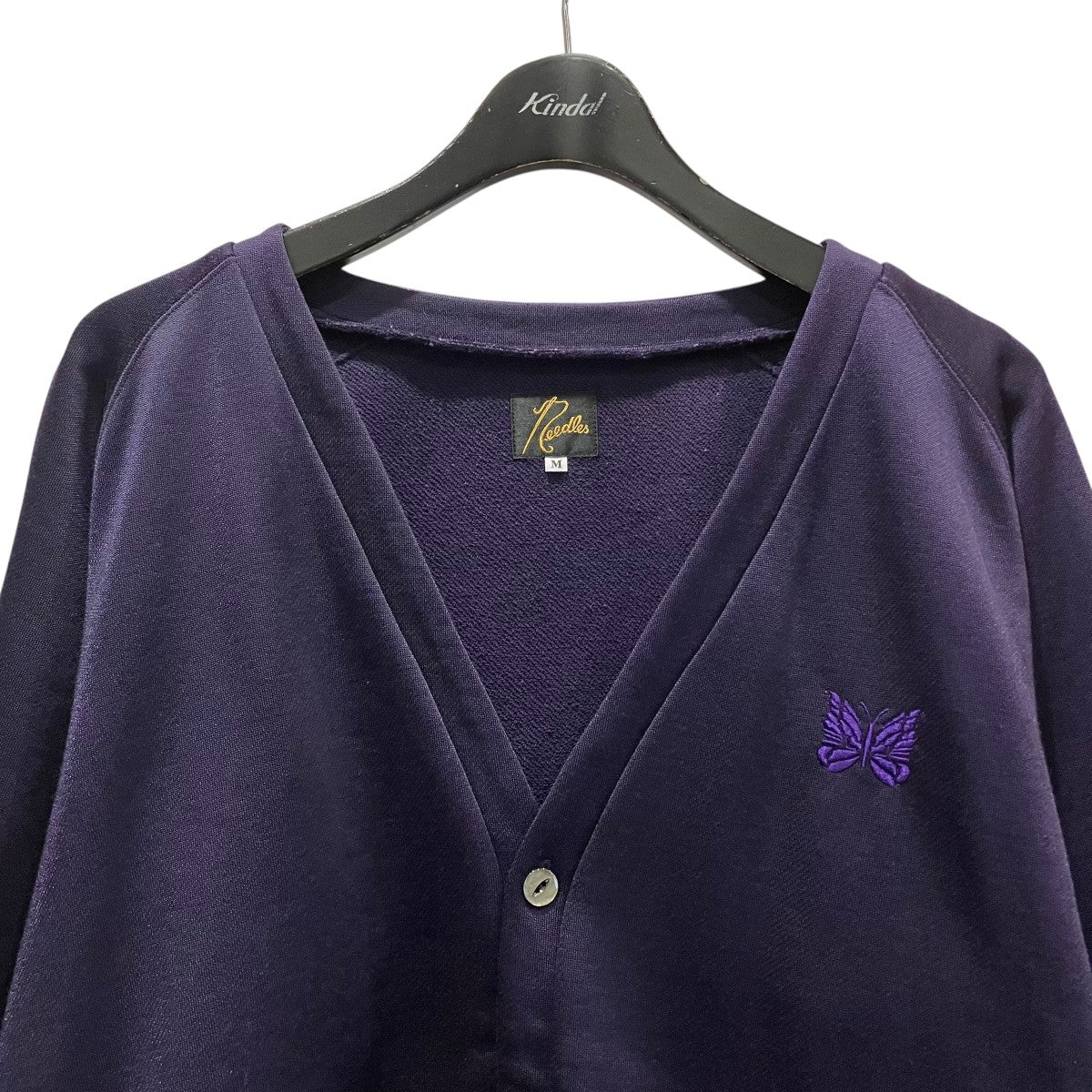 Needles V Neck Cardigan - C PE Bright JerseyVネックカーディガンNS257 古着・中古-3枚目のアイテム画像
