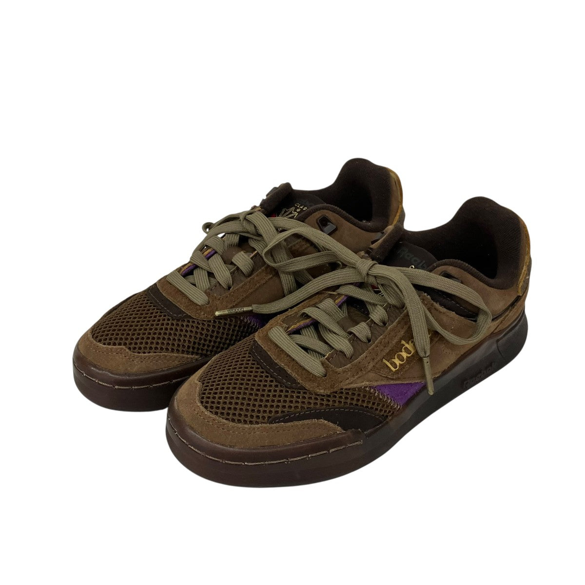 REEBOK×BODEGA Club C Legacy 15th Anniversary Just Brown／EarthローカットスニーカーH03360 古着・中古-1枚目のアイテム画像