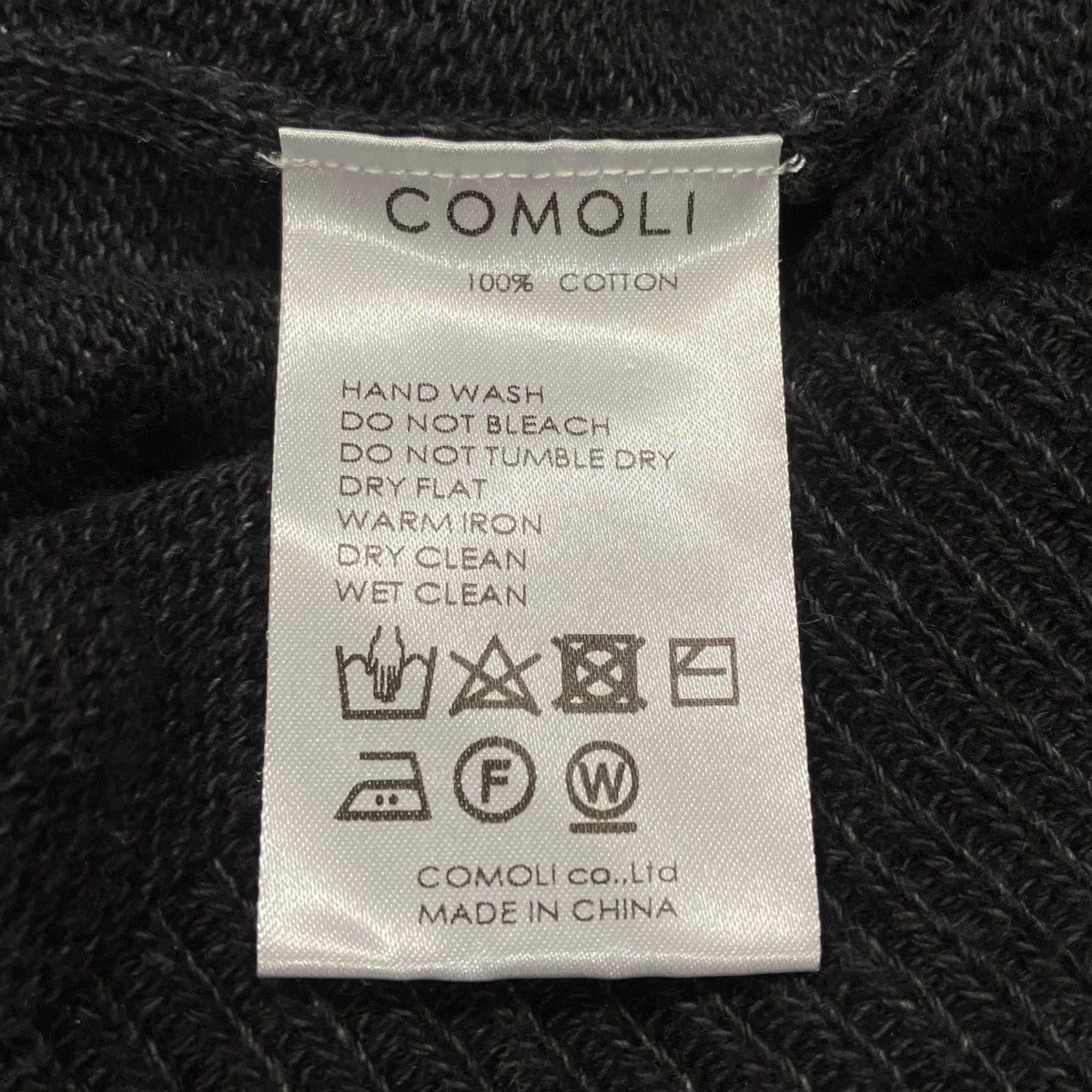 COMOLI インディゴクルーネックニットT01-06001 古着・中古-5枚目のアイテム画像