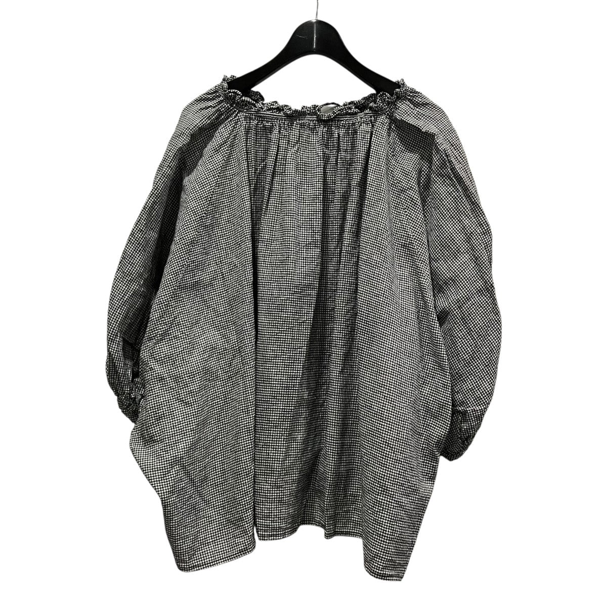 nest Robe ギンガムVネックフリルブラウス01242-1527 古着・中古-2枚目のアイテム画像