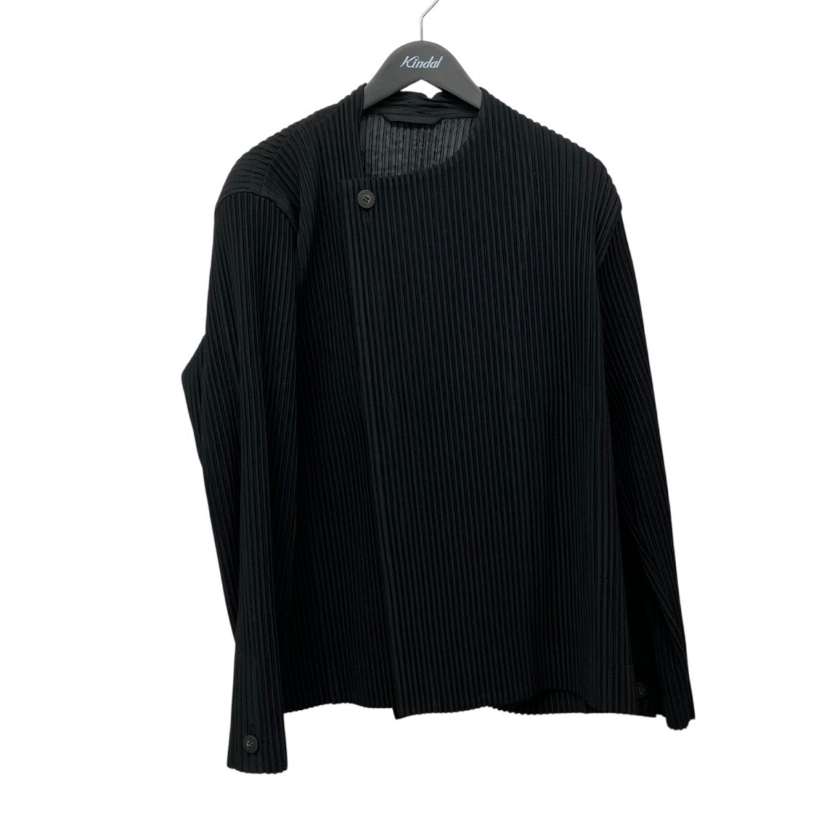 HOMME PLISSE ISSEY MIYAKE プリーツノーカラージャケットHP21JD166 古着・中古-1枚目のアイテム画像