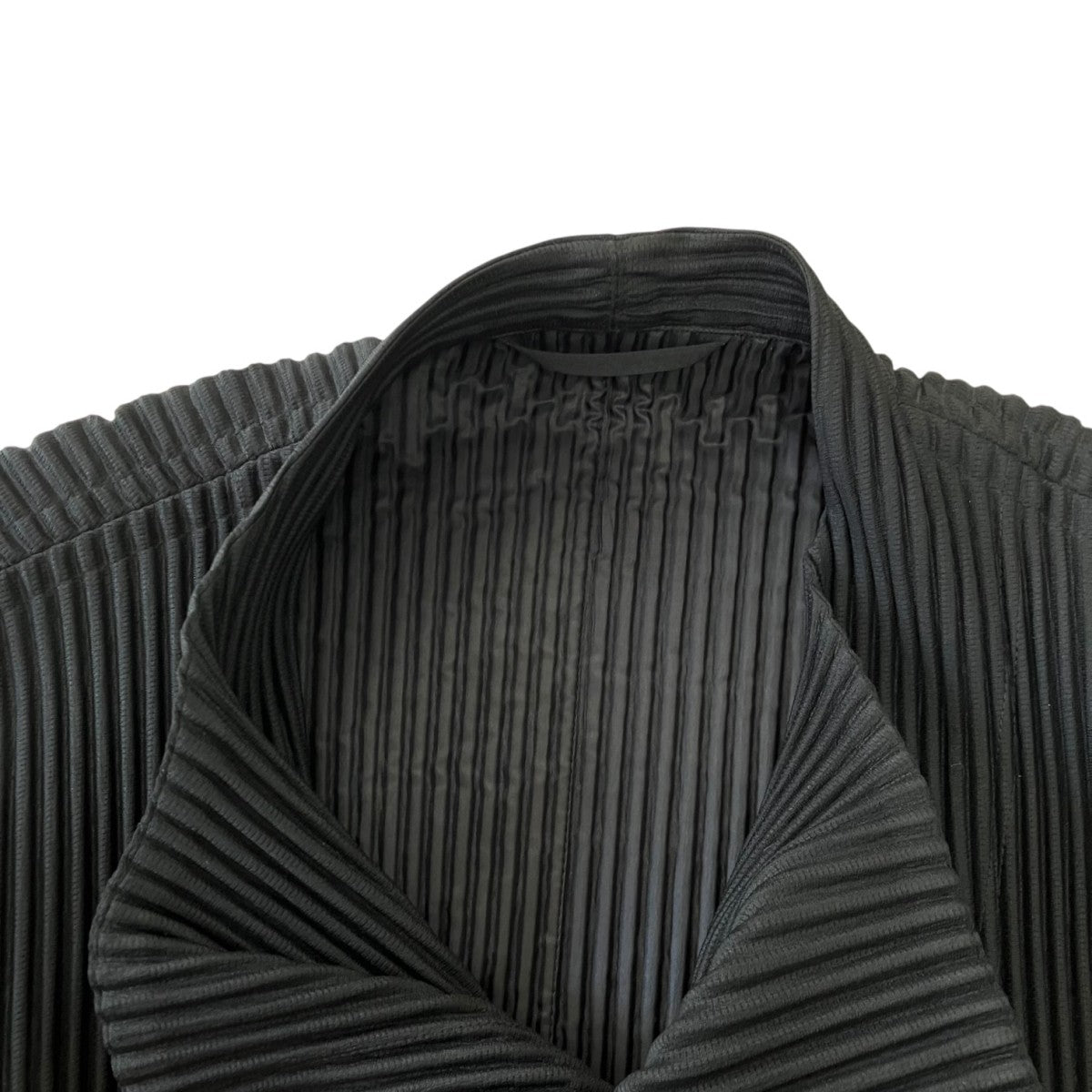 HOMME PLISSE ISSEY MIYAKE プリーツノーカラージャケットHP21JD166 古着・中古-4枚目のアイテム画像