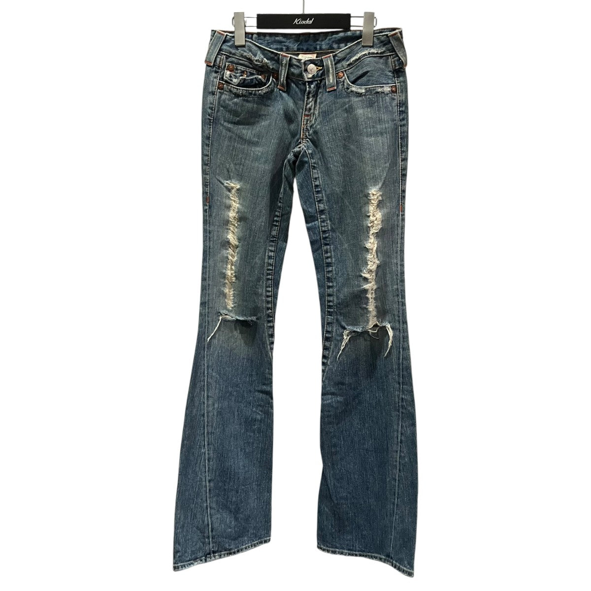 TRUE RELIGION ダメージデニムフレアパンツ 古着・中古-1枚目のアイテム画像