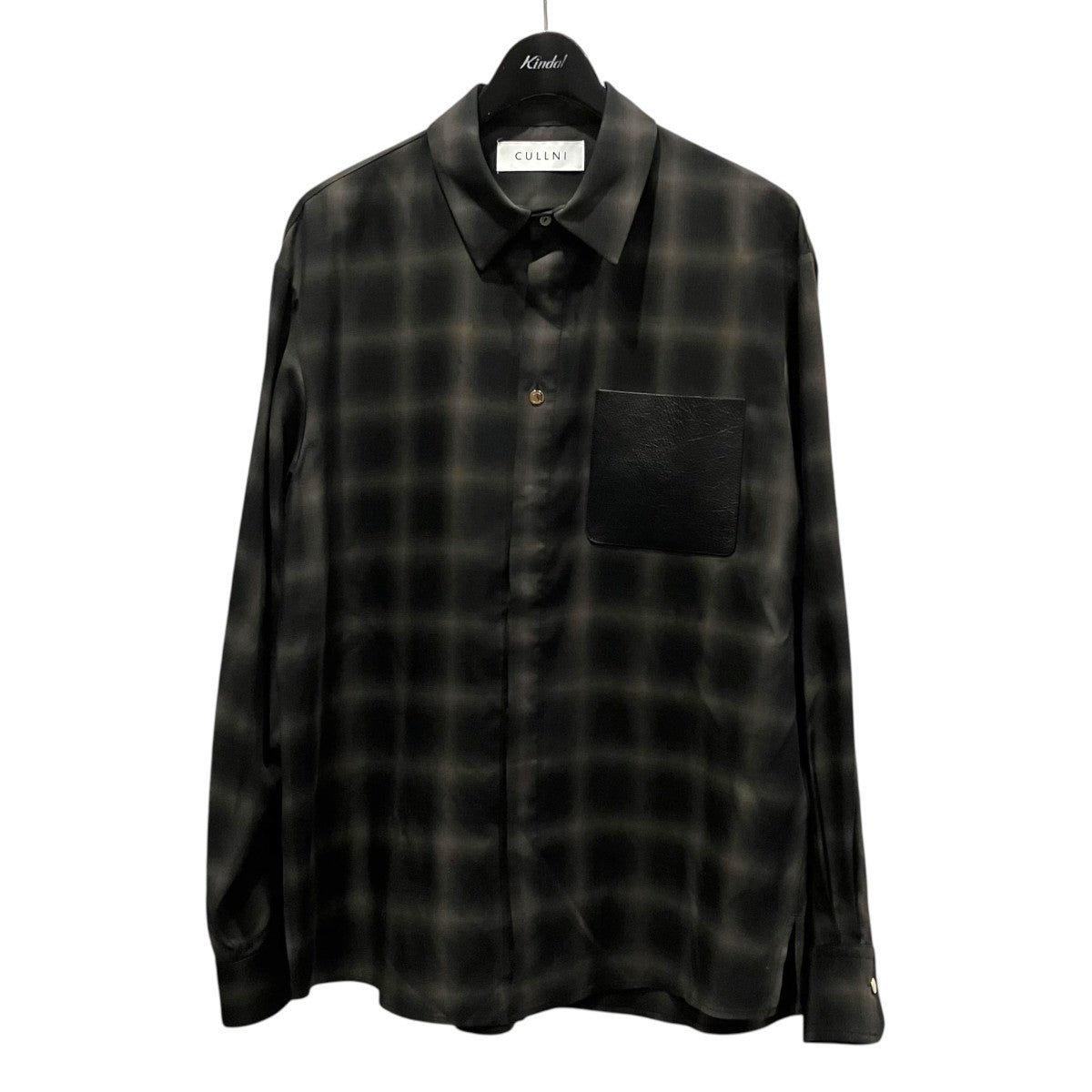 CULLNI Leather Pocket Check L S ShirtsレザーポケットシャツCU-042CK-ST 古着・中古-1枚目のアイテム画像