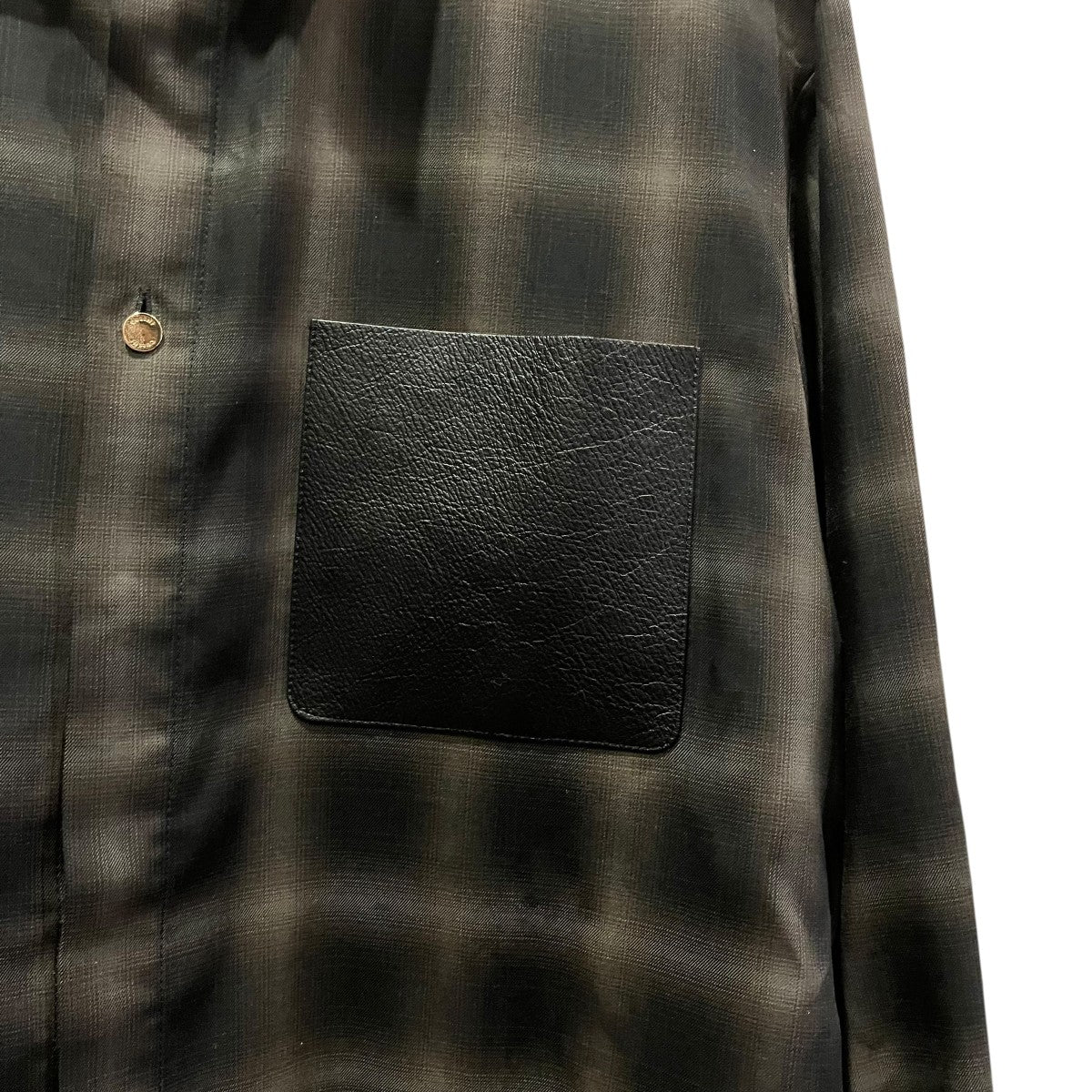 CULLNI Leather Pocket Check L S ShirtsレザーポケットシャツCU-042CK-ST 古着・中古-4枚目のアイテム画像
