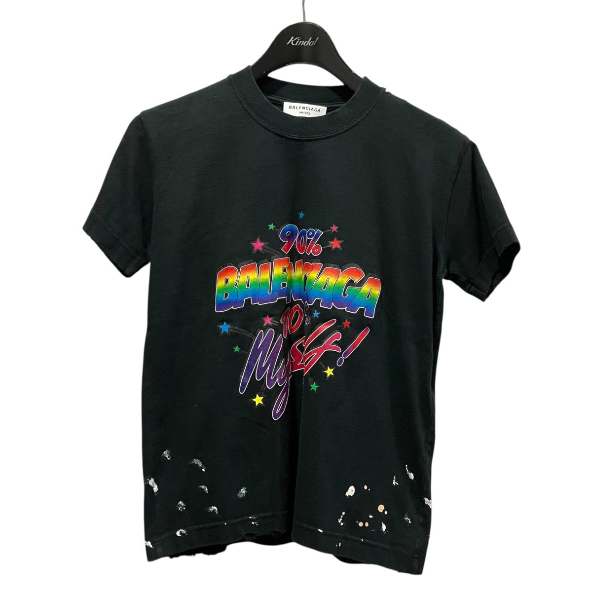 BALENCIAGA ダメージ加工プリントTシャツ612964 TMVH3 古着・中古-1枚目のアイテム画像