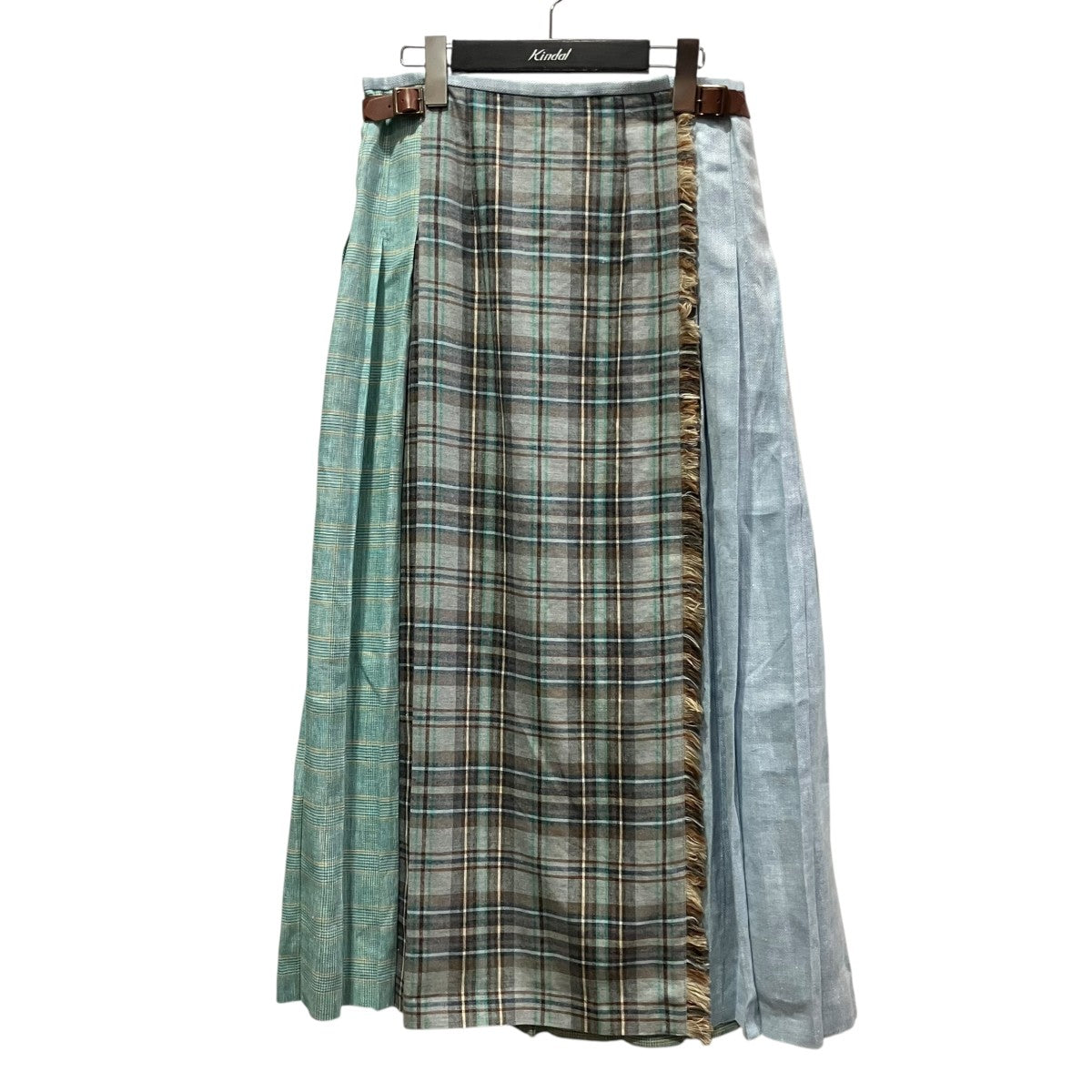 SCAPA チェックプリーツラップスカート 古着・中古-1枚目のアイテム画像