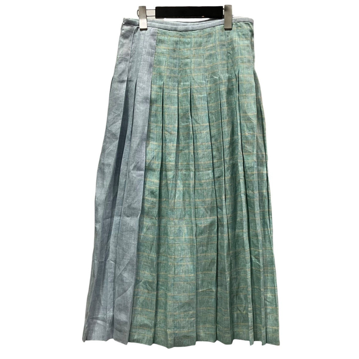 SCAPA チェックプリーツラップスカート 古着・中古-2枚目のアイテム画像