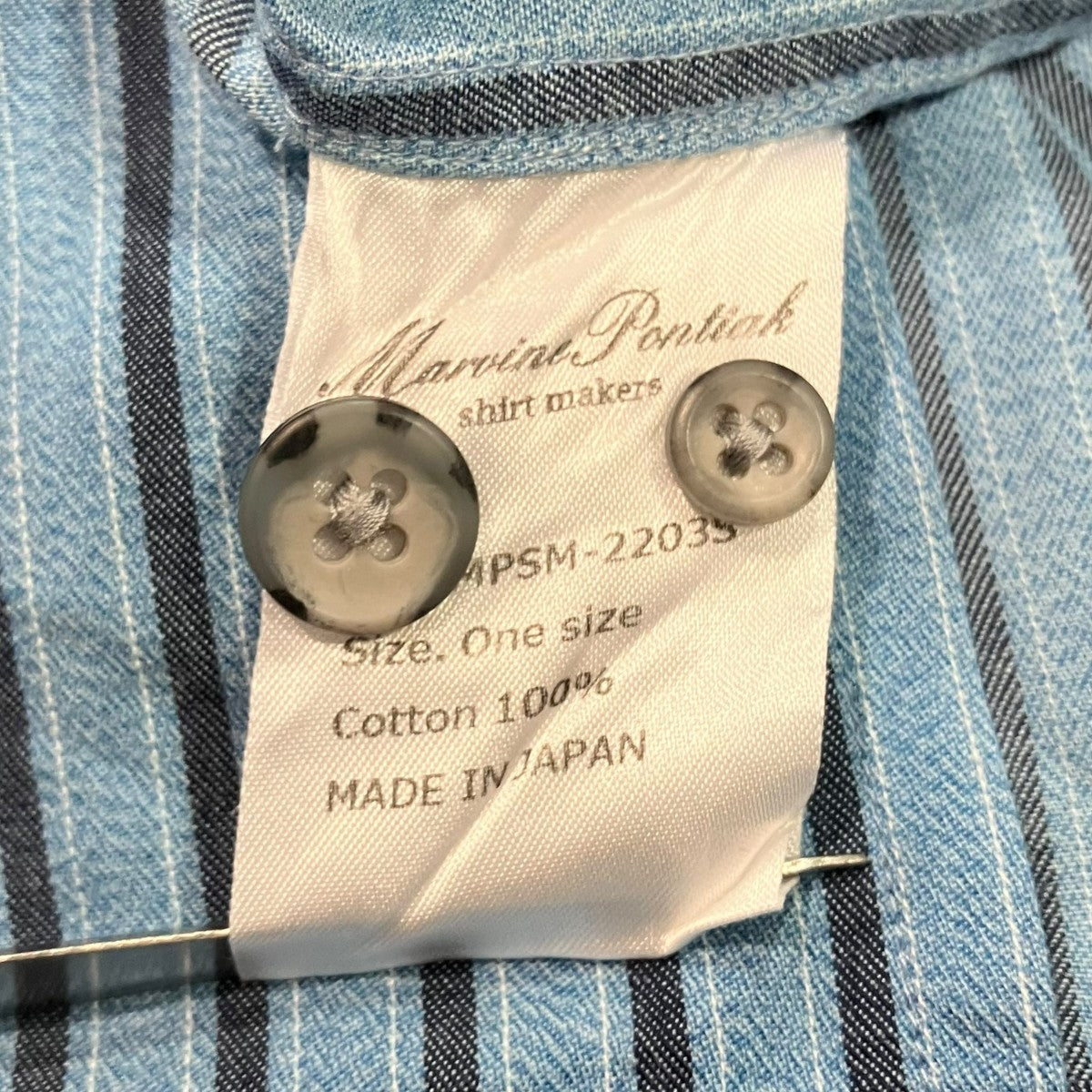 Marvine Pontiak Shirt Makers ストライプシャツ 古着・中古-4枚目のアイテム画像