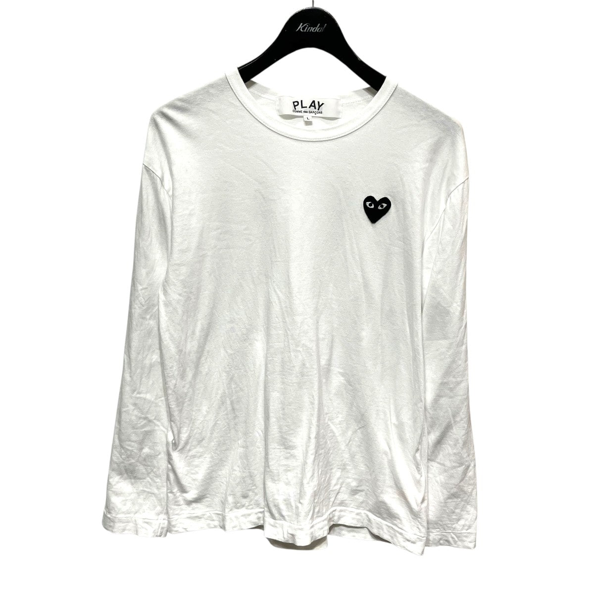 PLAY COMME des GARCONS ハートロゴ刺繍長袖TシャツAX-T120 古着・中古-1枚目のアイテム画像
