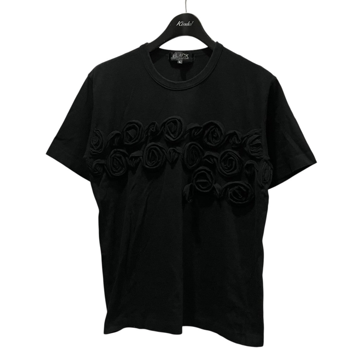 BLACK COMME des GARCONS フリルローズTシャツ1L-T011 古着・中古-1枚目のアイテム画像