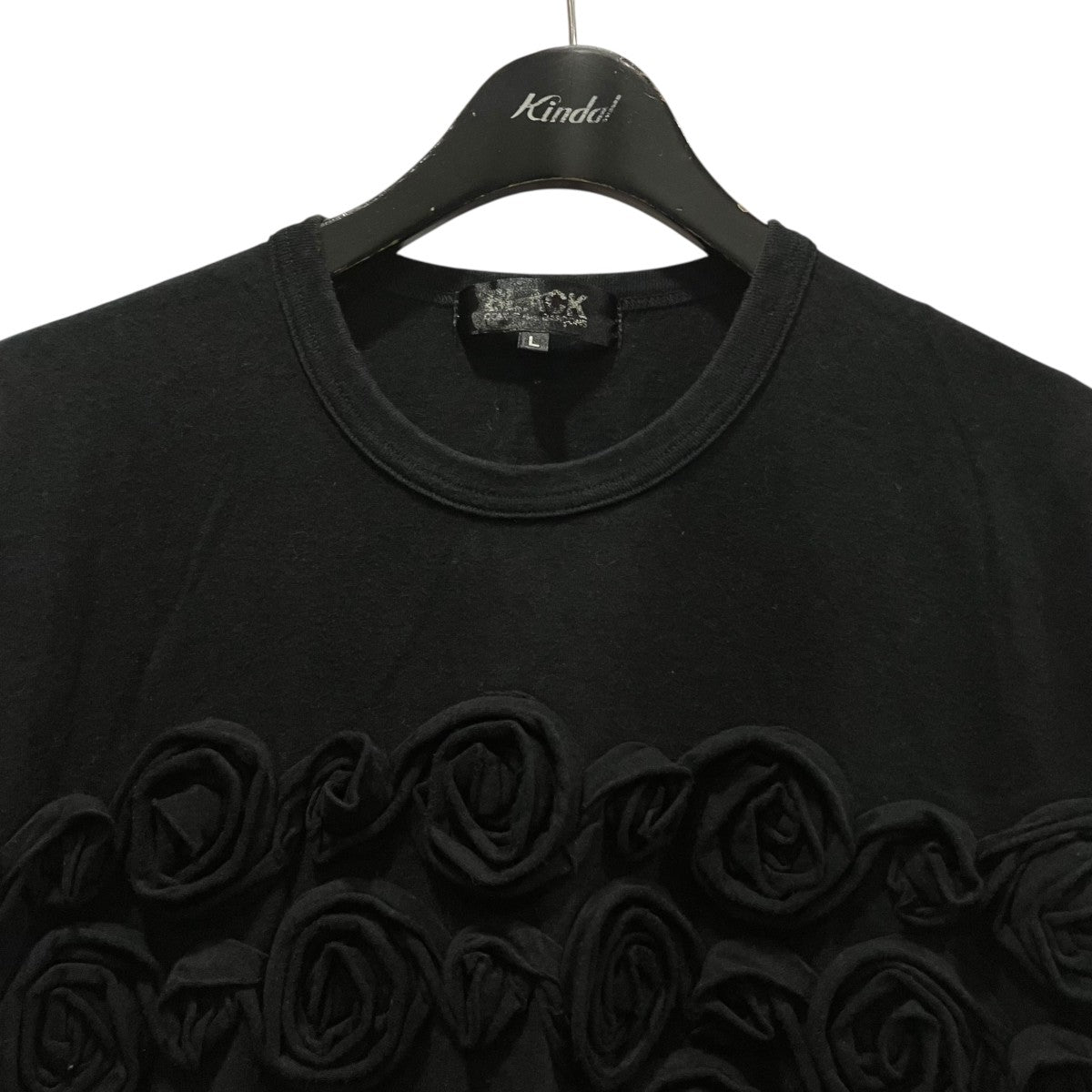 BLACK COMME des GARCONS フリルローズTシャツ1L-T011 古着・中古-3枚目のアイテム画像