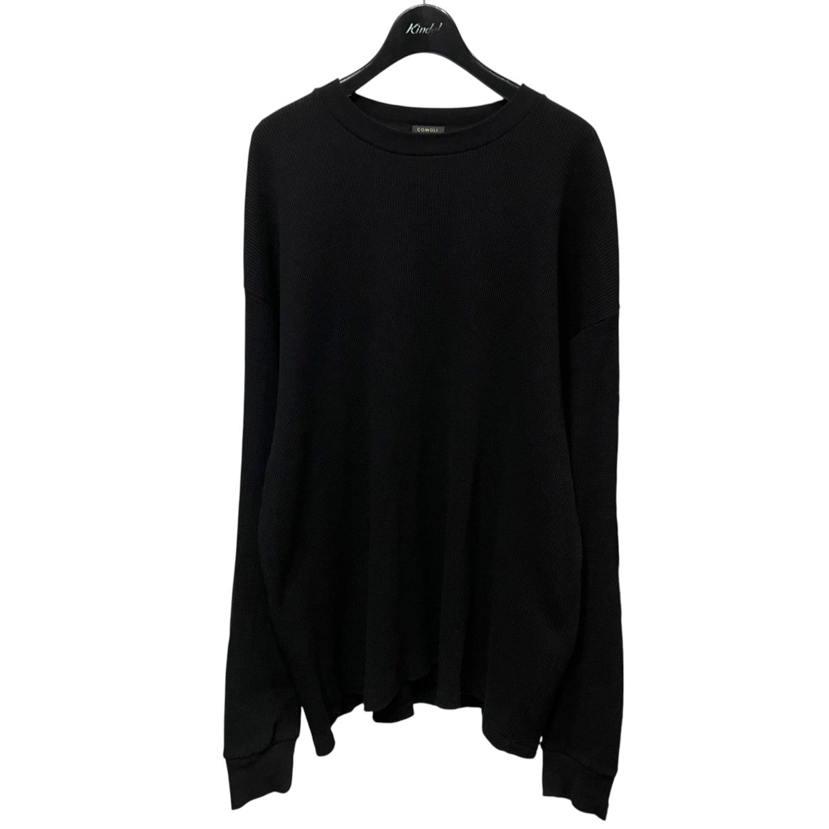 ●新品未使用【comoli】26ss コットンワッフル長袖Tシャツ ブラック4 COMOLI(コモリ) 26SSコットンワッフル 長袖TシャツD01-05041 D01-05041